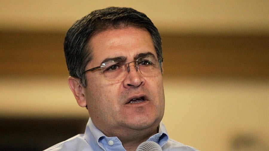 Honduran President Juan Orlando Hernandez delivers a message after his brother Juan Antonio "Tony" Hernandez was found guilty of US drug trafficking. Credit: Reuters file photo.