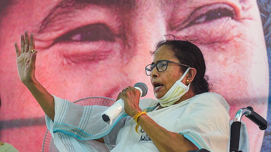 Mamata Banerjee campaigns in Nandigram. Credit: PTI Photo