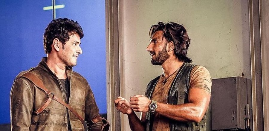 Ranveer Singh and Mahesh Babu during a shoot. Credit: Twitter/@baraju_SuperHit