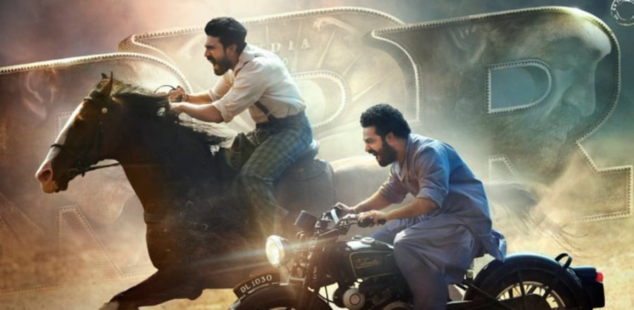 The latest poster of 'RRR'. Credit: Twitter/@RRRMovie