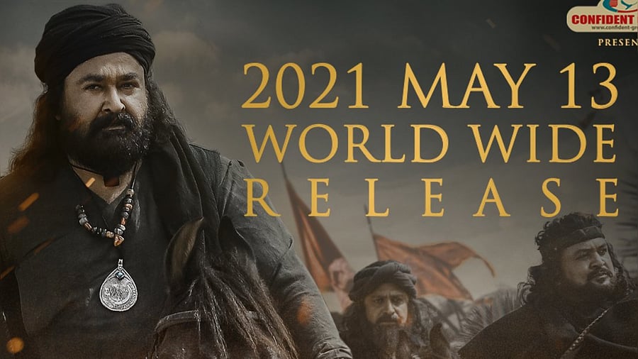 The official poster of 'Marakkar'. Credit: Twitter/@Mohanlal