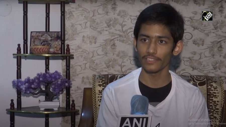 JEE Mains topper Ranjim Prabal Das. Credit: Screenshot via ANI video