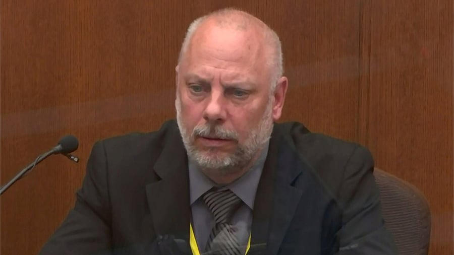 Retired Minneapolis Police Sergeant David Ploeger answers questions on the fourth day of the trial of former Minneapolis police officer Derek Chauvin. Credit: Reuters Photo