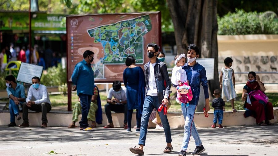 People arrive to visit the National Zoological Park in New Delhi on April 1, 2021, on the first day of its reopening over a year after being closed to the public due to the Covid-19 coronavirus pandemic. Credit: AFP.