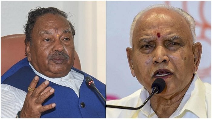 Karnataka Rural Development & Panchayat Raj Minister KS Eshwarappa and Chief Minister BS Yediyurappa. Credit: DH Photo