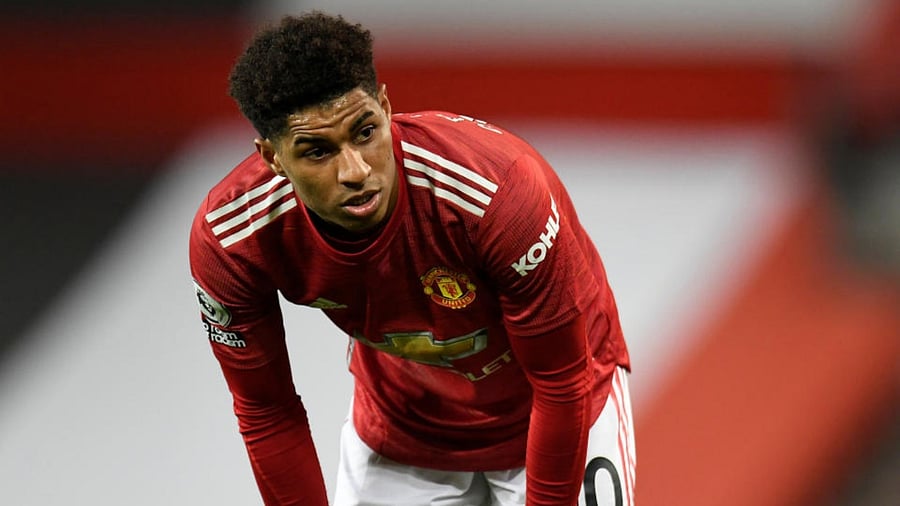 United stars Antony Martial, Marcus Rashford (in pic) and Fred have all been subjected to racist abuse this season. Credit: Reuters.