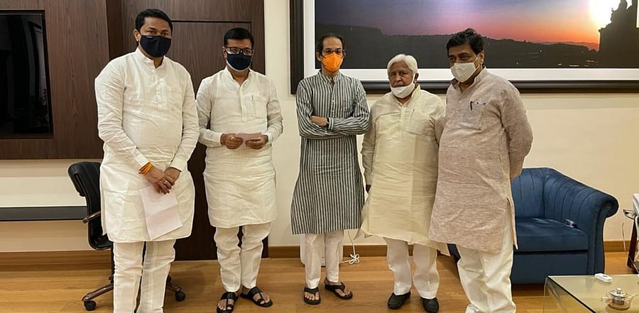 The delegation included AICC secretary H K Patil, MPCC president Nana Patole, state Revenue Minister and Congress Legislature Party (CLP) leader Balasaheb Thorat and Public Works Department minister Ashok Chavan. Credit: Special Arrangement