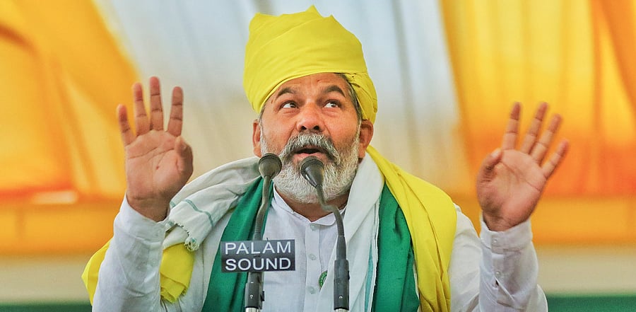 BKU leader Rakesh Tikait. Credit: PTI Photo