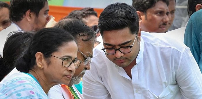 Mamata Banerjee (left), Abhishek Banerjee (right) file photo. Credit: PTI Photo