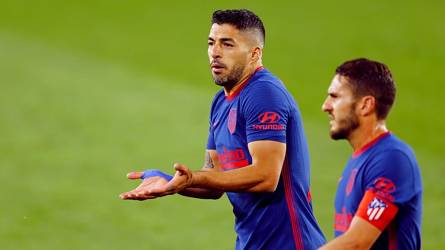Atletico Madrid's Luis Suarez during a 1-0 defeat to Sevilla in the La Liga. Credit: Reuters Photo