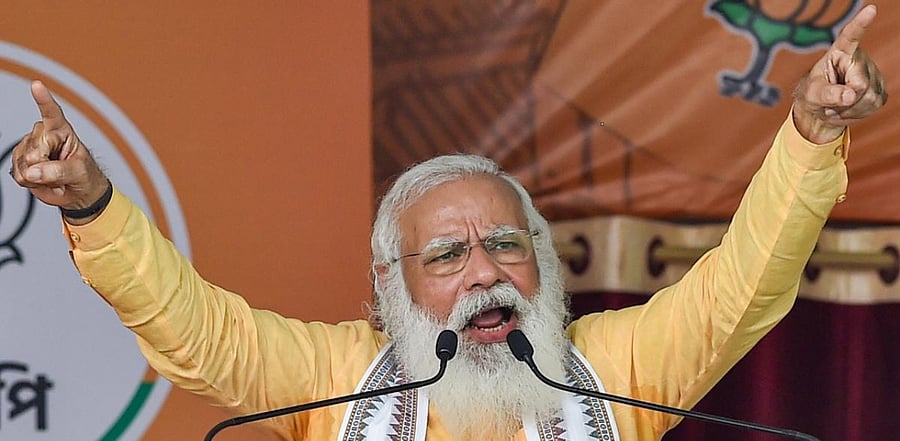 PM Narendra Modi at an election rally in West Bengal. Credit: PTI Photo