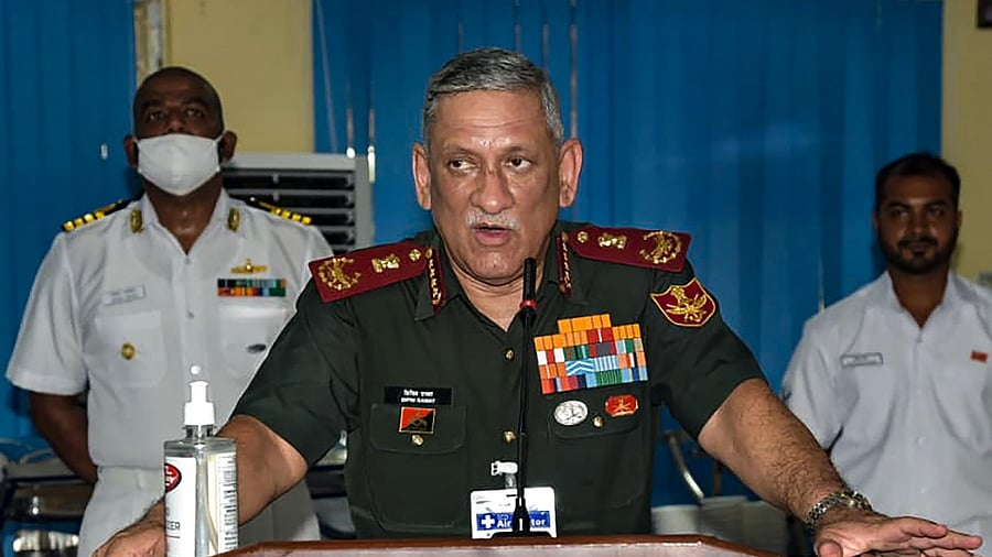 CDS Bipin Rawat. Credit: PTI file photo.