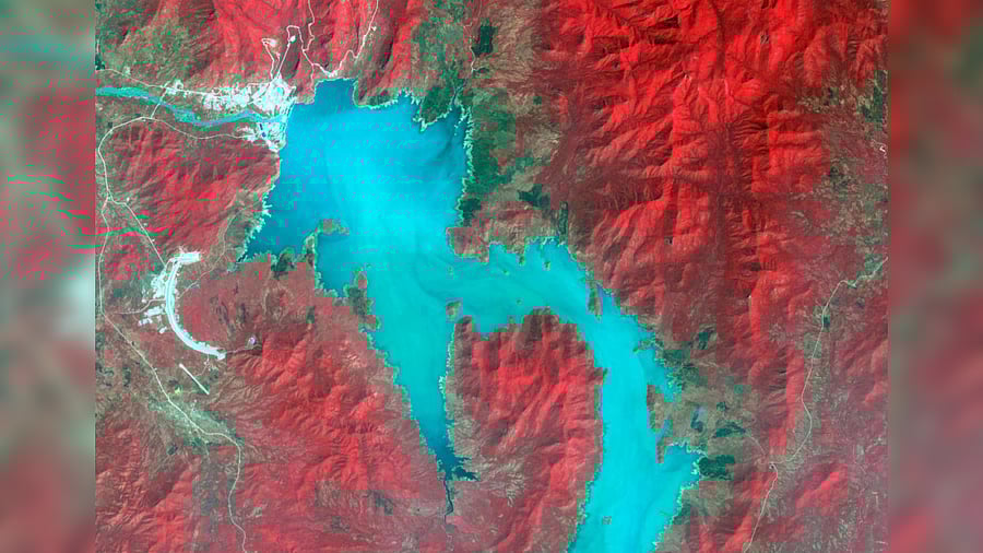  The Blue Nile River is seen as the Grand Ethiopian Renaissance Dam reservoir fills near the Ethiopia-Sudan border, in this broad spectral image taken November 6, 2020. Credit: Reuters File Photo