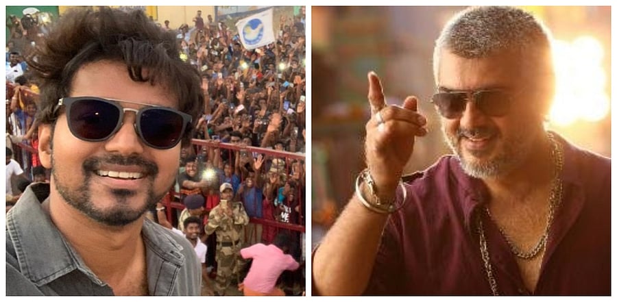 Actors Vijay and Ajith. Credit: Twitter