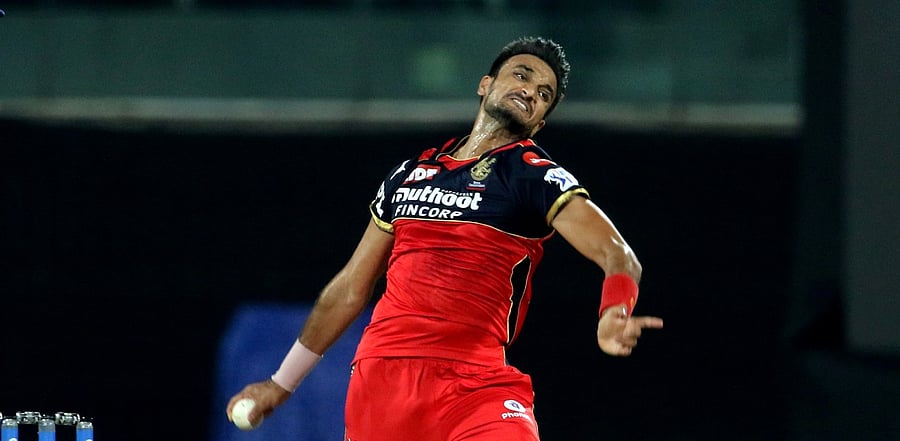 Harshal’s career-best 5 for 27 was one of the two match-winning performances for RCB. Credit: PTI Photo