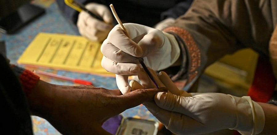 In this phase, 44 seats across five districts will vote for candidates. Credit: AFP Photo