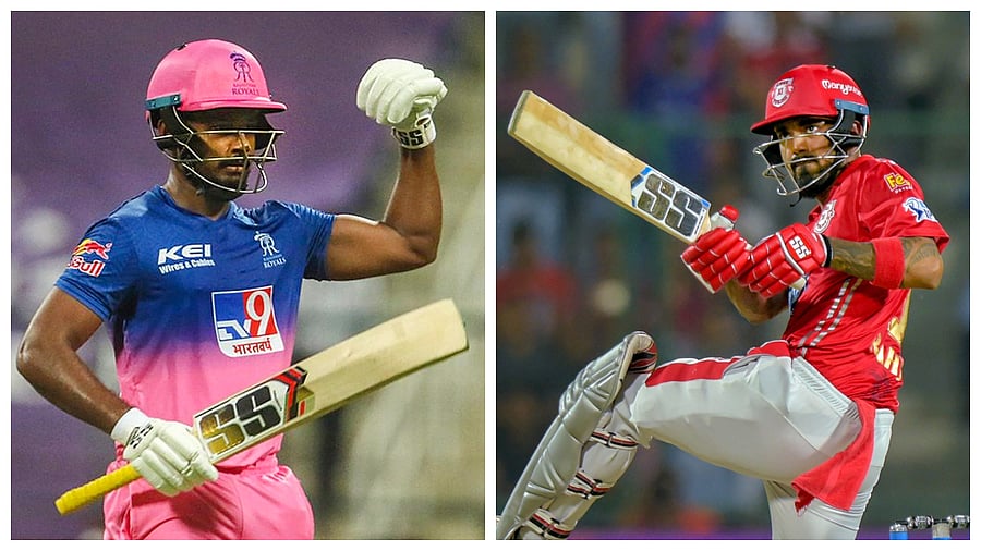 Rajasthan Royals captain Sanju Samson and Punjab Kings skipper K L Rahul. Credit: PTI Photos