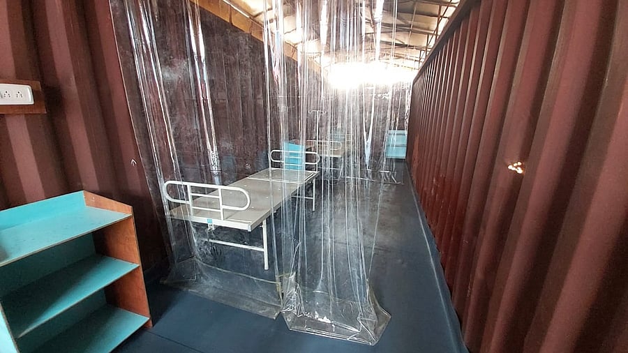 Isolation wards prepared by South Western Railways in Hubbali. Credit: DH Photo