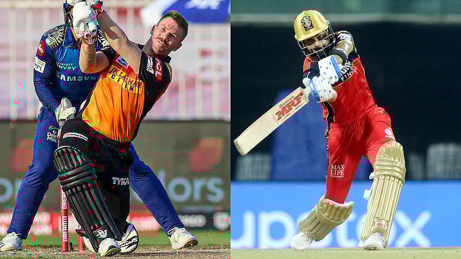 SunRisers Hyderabad captain David Warner (Left) and Royal Challengers Bangalore captain Virat Kohli. Credit: PTI/Sportspicz photo