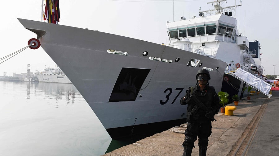 Indian Coast Guard offshore patrol vessel 'Vajra'. Representative image. Credit: PTI/ ICG
