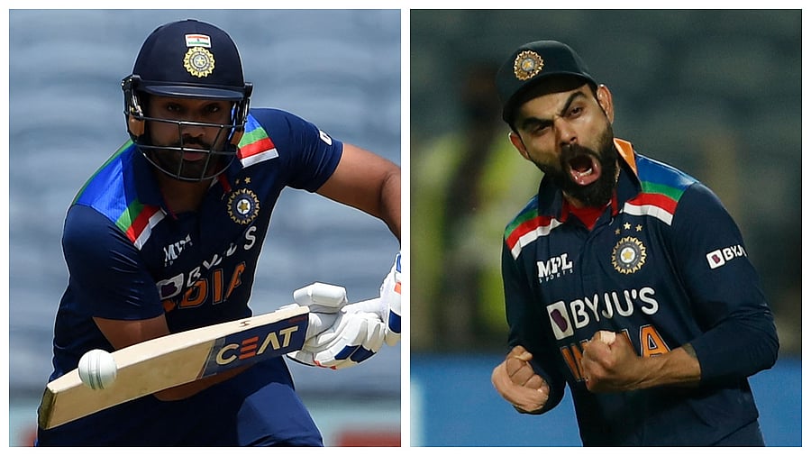 Rohit Sharma and Virat Kohli. Credit: Rueters and AFP Photo