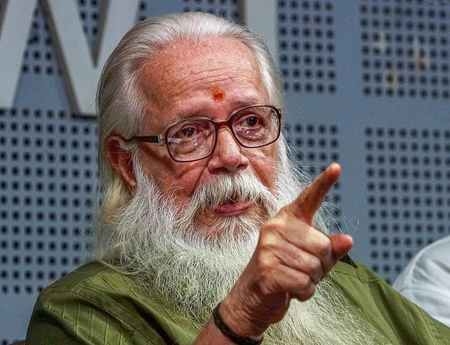 Former Indian Space Research Organisation (ISRO) scientist Nambi Narayanan. PTI