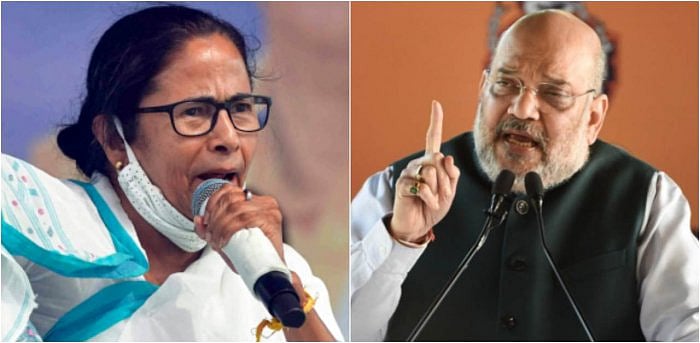 Trinamool Congress (TMC) supremo Mamata Banerjee, Union Home Minister Amit Shah. Credit: PTI Photos
