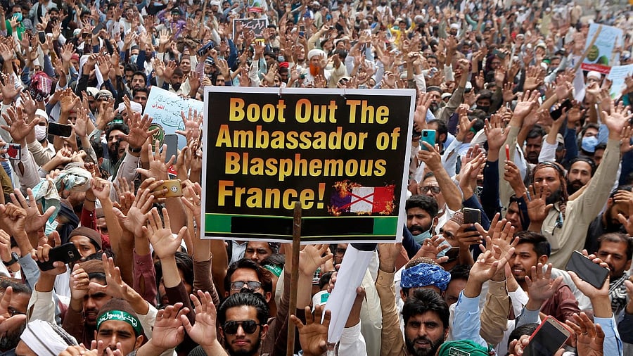 The expulsion of the French ambassador is one of the main four demands of the radical Islamist party. Credit: AP Photo