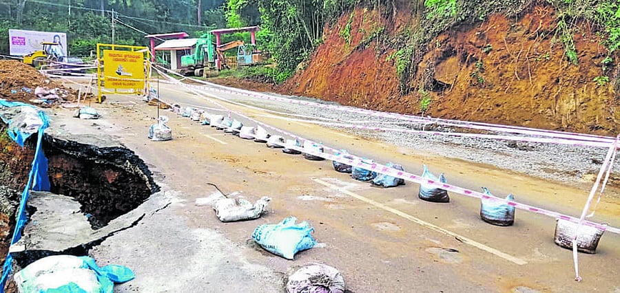 The affected road in Jodupala.