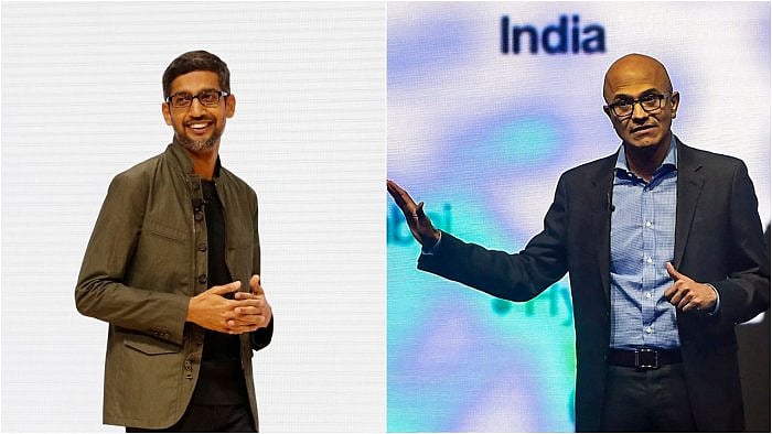 Google CEO Sundar Pichai (L) and Microsoft CEO Satya Nadella. Credit: Reuters/ AFP