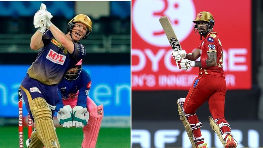 KL Rahul captain of Punjab Kings and Eoin Morgan Captain of Kolkata Knight Riders. Credit: PTI Photos