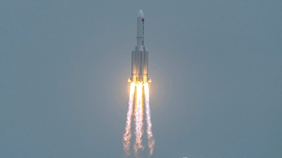 A Long March 5B rocket, carrying China's Tianhe space station core module. Credit: AFP Photo