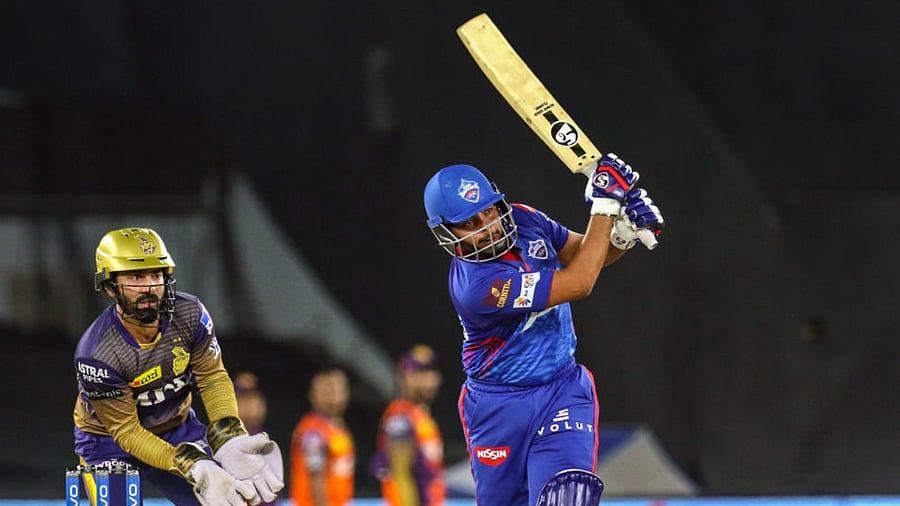 Prithvi Shaw of Delhi Capitals bats during match 25 of the Indian Premier League 2021 between the Delhi Capitals and the Kolkata Knight Riders, held at the Narendra Modi Stadium in Ahmedabad, Thursday, April 29, 2021. Credit: PTI Photo