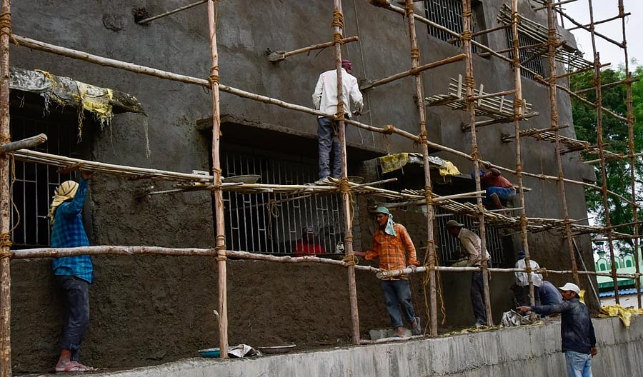 According to the recently published study, between 2009 and 2019, an amount of Rs 356.24 crore was collected as construction welfare cess. Credit: DH File Photo