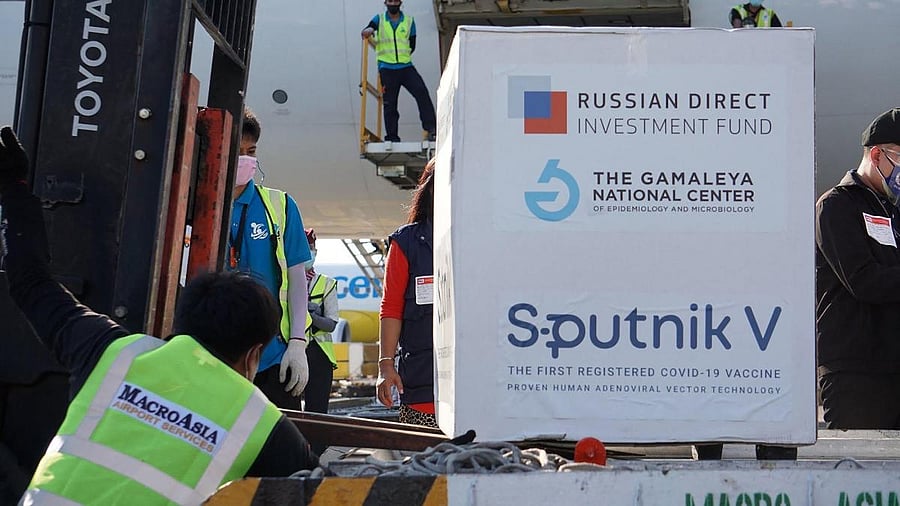The first lot of Sputnik V vaccines from Russia arrives in Hyderabad. Credit: AFP Photo