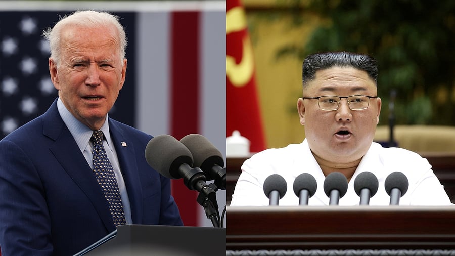 US President Joe Biden (L) and North Korea leader Kim Jong-Un (R). Credit: Reuters File Photos