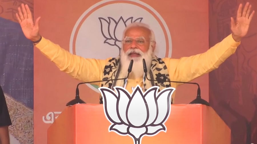 Modi travelled to West Bengal about a dozen times for packed rallies. Credit: PTI File Photo