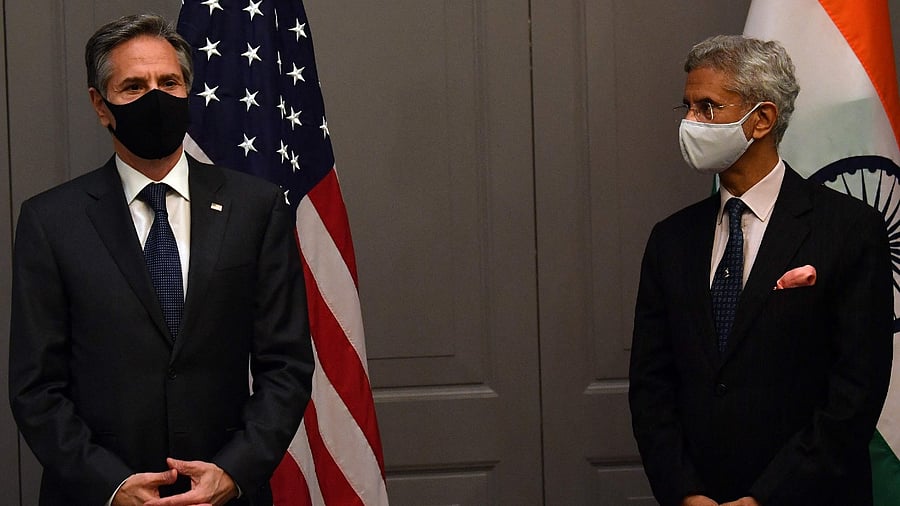 US Secretary of State Antony Blinken attends a press conference with India's Foreign Minister Subrahmanyam Jaishankar. Credit: AFP Photo