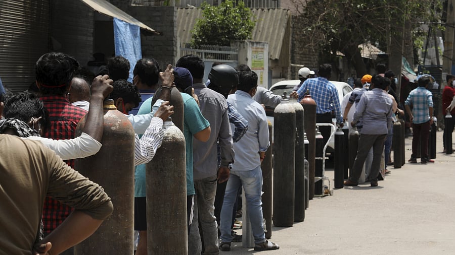 The district hospital faced an oxygen shortage on Tuesday evening. Credit: PTI Photo