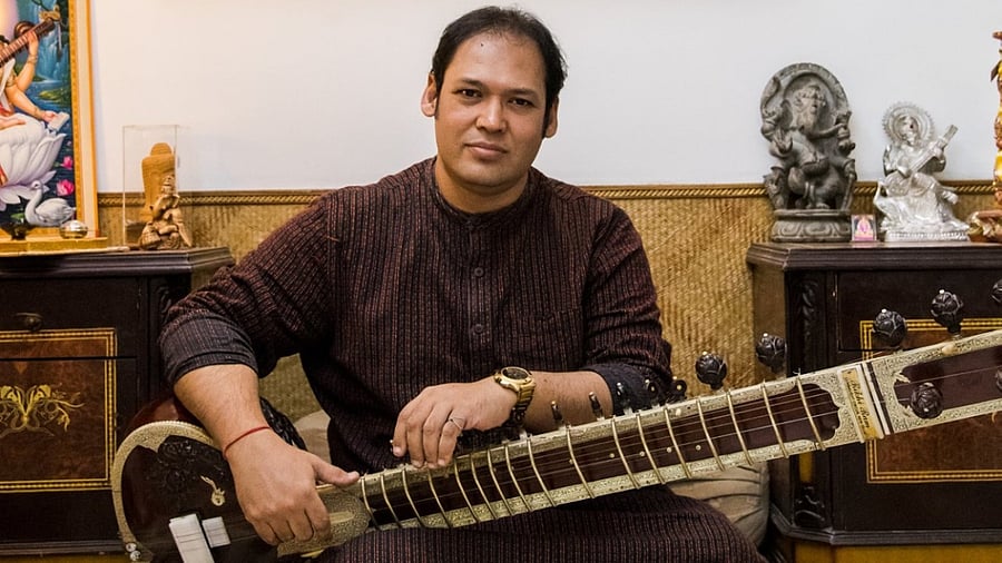 Renowned sitar player Prateek Chaudhuri. Credit: Facebook/Prateek Chaudhuri