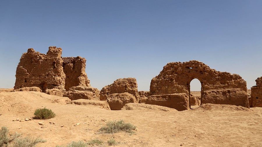 Al-Aqiser archeological site in Ain Tamr. Credit: AFP Photo