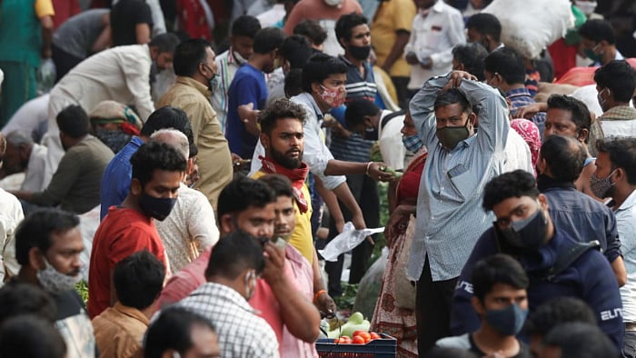 The active cases in Telangana stood at 56,917 as of Thursday, compared to Andhra Pradesh's 2.01 lakh. Credit: Reuters Photo