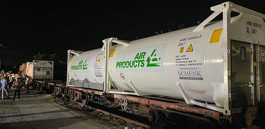 he first Oxygen Express has reached Chennai from Durgapur. Credit: PTI Photo