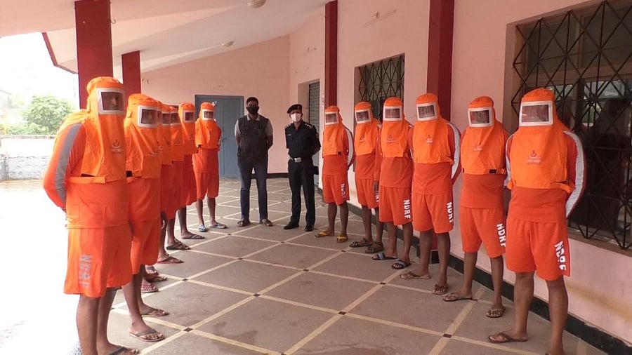 The NDRF personnel in Madikeri.