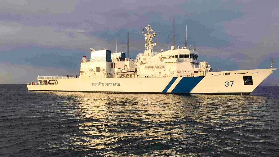 ICG relays IMD warnings to fishing boats. Credit: PTI Photo