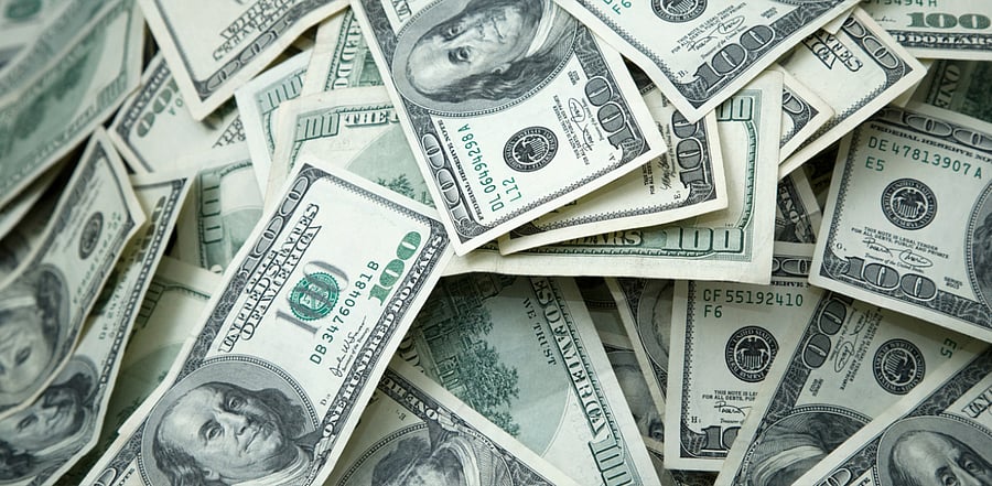 The dollar index was down 0.082%, with the euro at $1.2157. Credit: iStock Photo