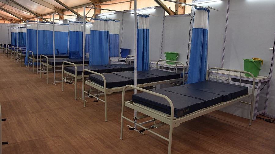 New 150-bed dedicated oxygen centre for Covid patients inaugurated B S Yediyurappa. Credit: DH Photo
