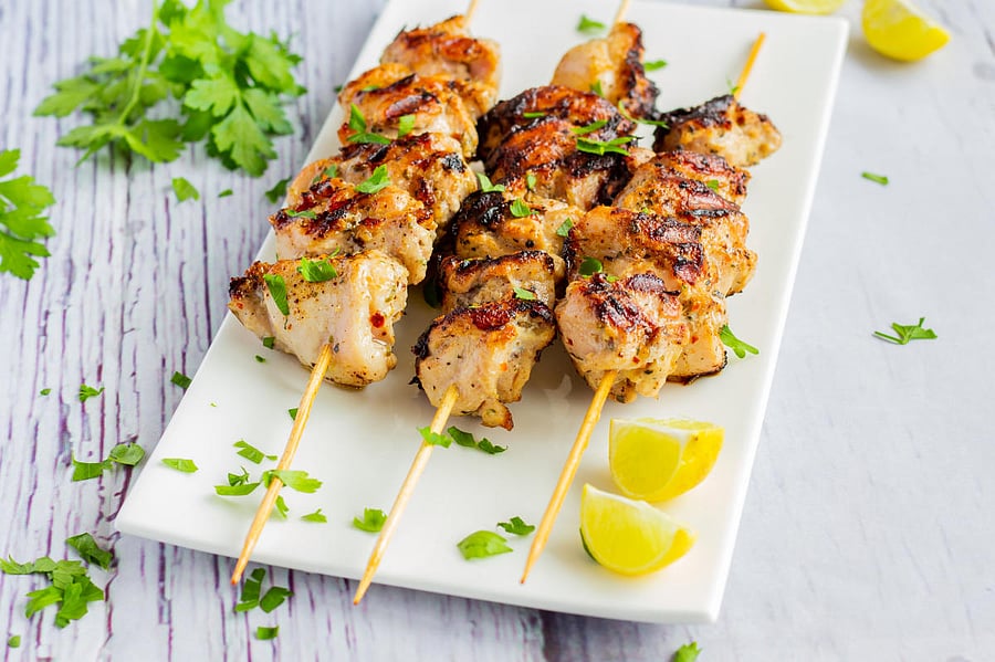 Spiced chicken kebabs