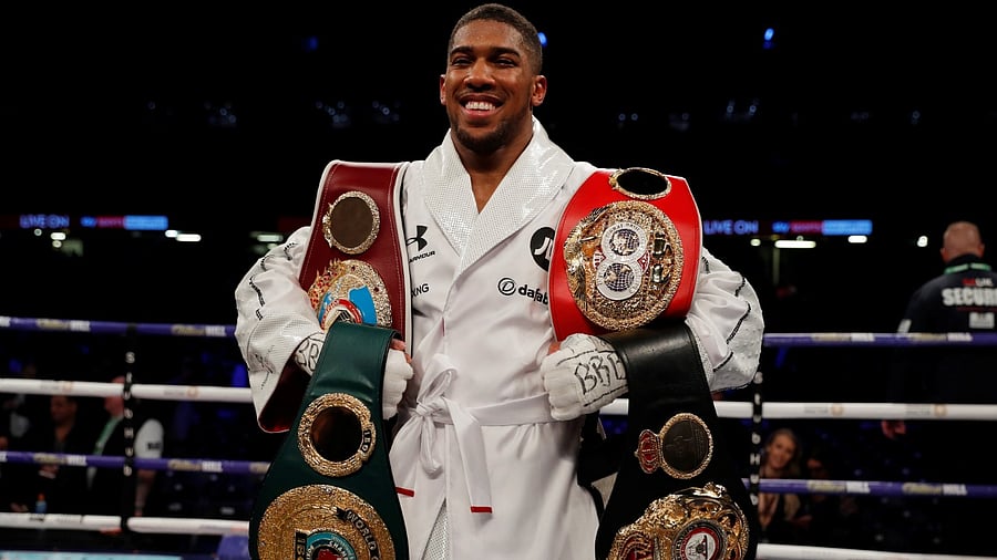 Anthony Joshua also holds the IBF and WBA titles. Credit: Reuters File Photo