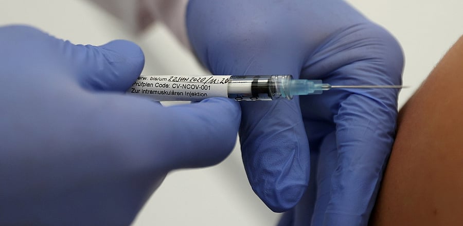 CureVac's experimental Covid-19 vaccine is given to a volunteer in clinical trials. Credit: Reuters Photo